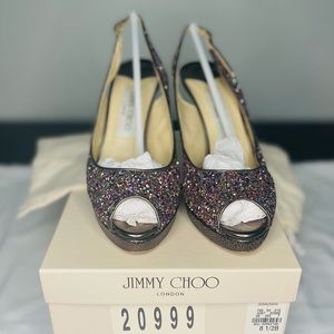 Jimmy Choo Slingback Glittery Shoes